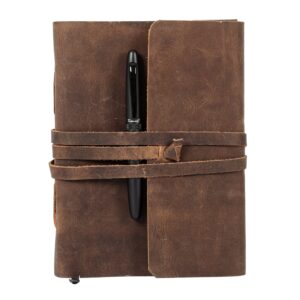 Leather Journal Lined Paper with luxury pen Handmade Leather Journal